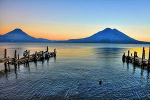 Lake Atitlan Two Docks Guatemala Wallpaper