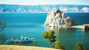 Lake Baikal A Boat Wallpaper