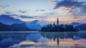 Lake Bled At Dusk Wallpaper