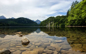 Lake View With Crystal Clear Water Wallpaper