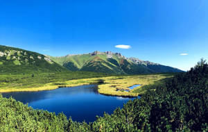 Lake View With Mountain Range Wallpaper
