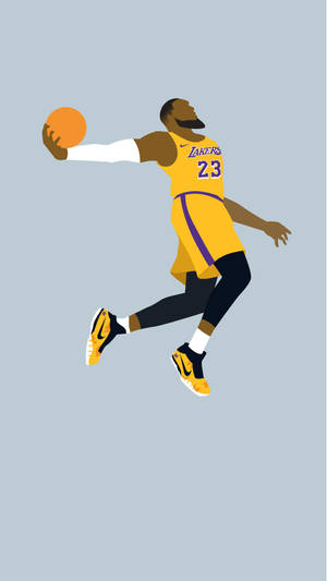 Lakers Iphone With Lebron Dunking Wallpaper