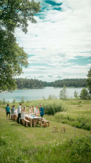 Lakeside Picnic Gathering.jpg Wallpaper