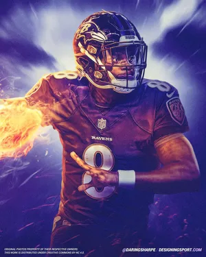 Lamar Jackson Graphic Fanart Wallpaper