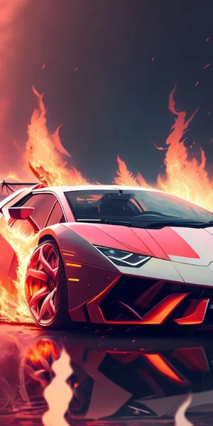 Lamborghini Aventador Flames Wallpaper
