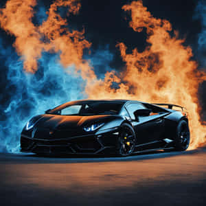 Lamborghini Inferno Backdrop Wallpaper