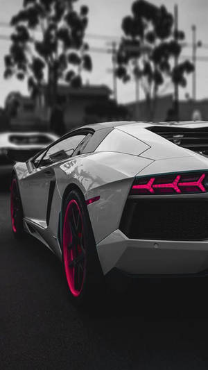 Lamborghini Iphone White And Red Wallpaper