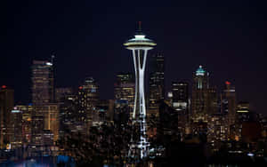 Landmarks Of Seattle At Night Wallpaper