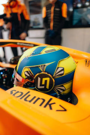 Lando Norris Inside His Car Wallpaper