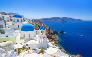 Landscape Photo Of Santorini, Greece Wallpaper