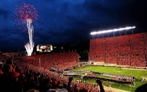 Lane Stadium Virginia Tech During Night Wallpaper