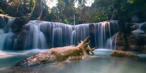 Laos Stunning Kuang Si Waterfalls Wallpaper