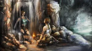 Lara Croft Reflection Tomb Raider Hd Wallpaper