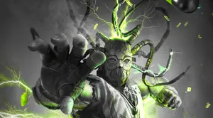 Lasers Firing And Military Tech Sets The Scene In This Futuristic Game Art. Wallpaper