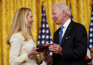 Laurene Powell Jobs And Joe Biden Wallpaper