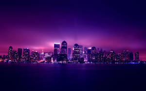 Lavender Building Lights Wallpaper