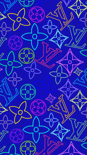 Lavish Blue Louis Vuitton Monogram Canvas Wallpaper