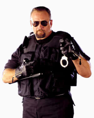Law Enforcer Wrestler Pose Wallpaper