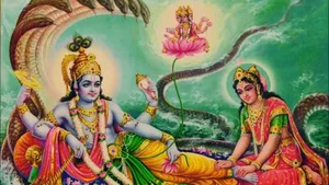 Laxmi Narayan Snake Tails Wallpaper