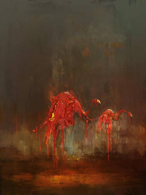 Layers Of Fear Blood Flamingos Wallpaper