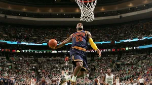 Le Bron James_ Mid Air Dunk Wallpaper
