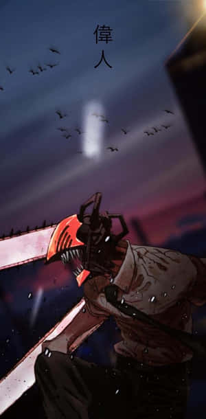 Leaping Chainsaw Man Pfp Wallpaper