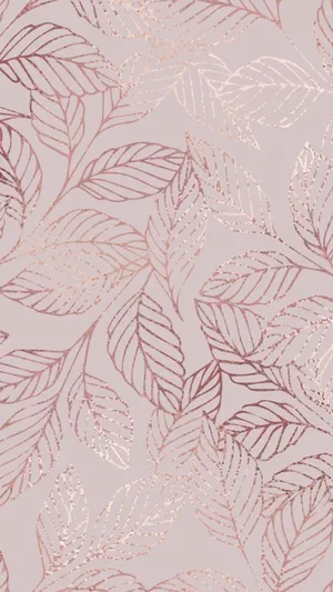 Leaves Vector Art Rose Gold Iphone Wallpaper