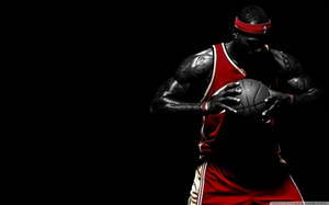 Lebron James Basketball Black Background Wallpaper
