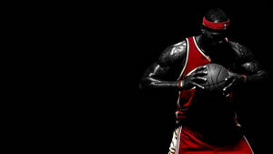 Lebron James In Red Nba Desktop Wallpaper