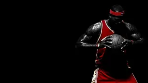 Lebron James In Red Nba Desktop Wallpaper