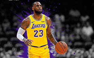 Lebron James Purple Paint Nba Desktop Wallpaper