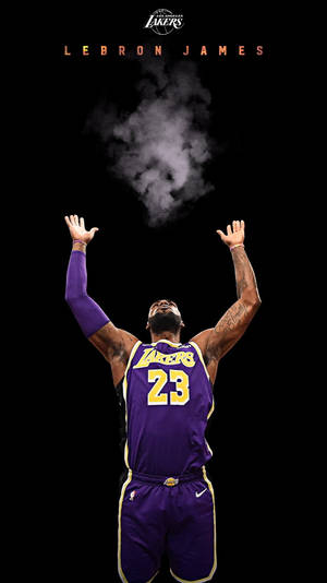 Lebron Nba Lakers 23 Purple Jersey Wallpaper