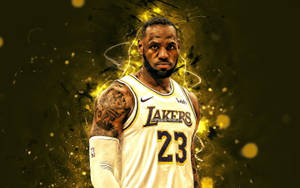 Lebron Nba White Lakers Jersey Wallpaper