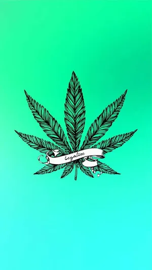 Legalize Marijuana Leaf Drawing Wallpaper