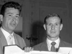 Legendary Footballers Holding Awards Wallpaper