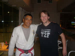 Legendary Jiu-jitsu Master Rickson Gracie In Training Mode Wallpaper