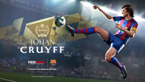 Legendary Johan Cruyff In Fc Barcelona Jersey Wallpaper