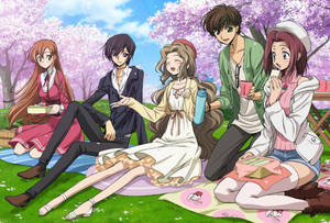 Lelouch Lamperouge Picnic With Friends Wallpaper