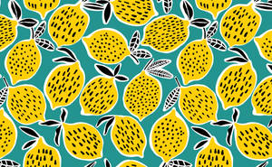 Lemon Mural Art Painting Wallpaper