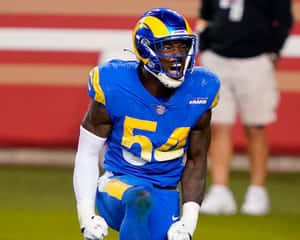 Leonard Floyd Screaming Football Player Wallpaper