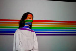 Lesbian With Lgbt Color On Face Wallpaper