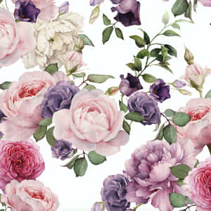 Let Beauty Bloom With A Vibrant Watercolor Floral Print. Wallpaper