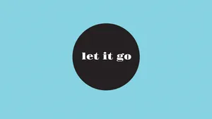 Let It Go - A Black And White Logo On A Blue Background Wallpaper