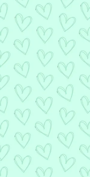 Let The Love Of Mint Green Hearts Spread Wallpaper