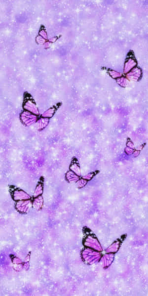 Let Your Phone Be As Beautiful As A Butterfly With This Purple Butterfly Iphone Wallpaper Wallpaper