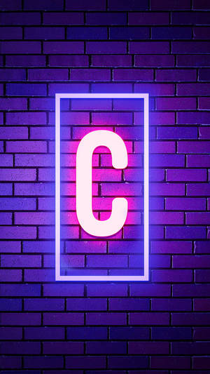 Letter C Neon Light Wallpaper