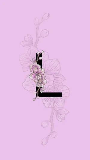 Letter L With Flower On Pink Wallpaper