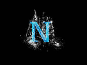Letter N With Water Splash Design Wallpaper