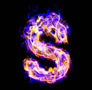 Letter S On Fire Wallpaper