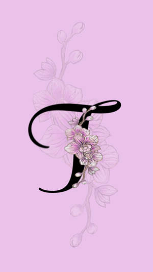 Letter T Orchid Design Wallpaper